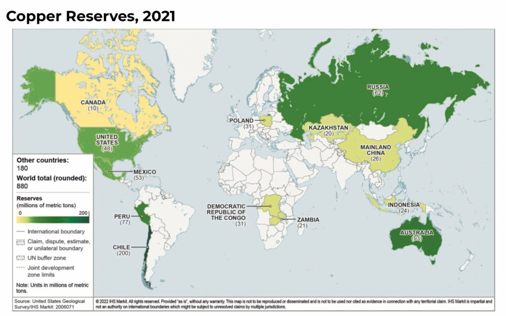 world copper reserves map - The Oregon Group - Investment Insights